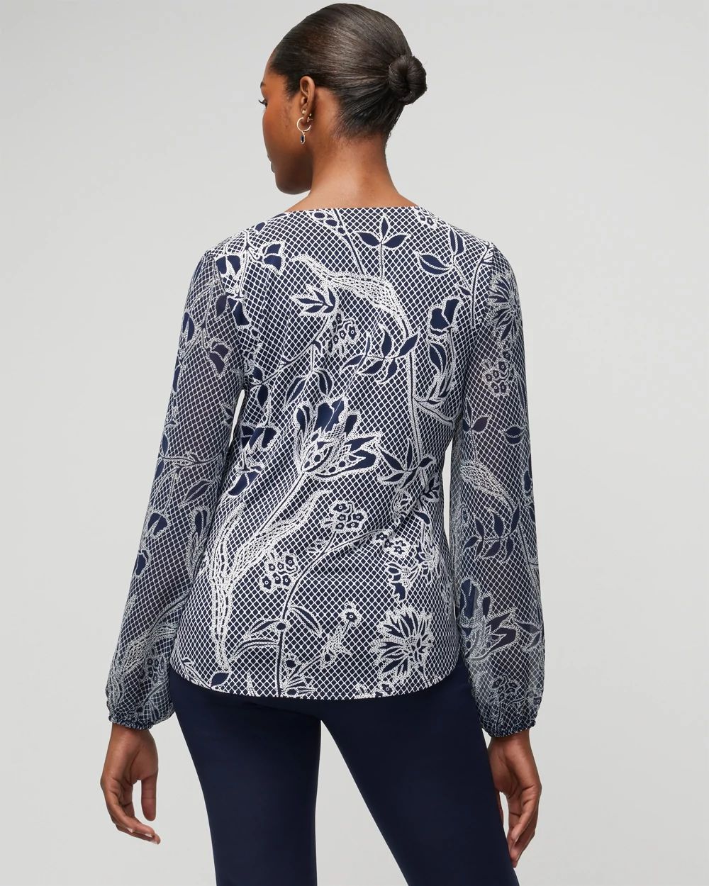 Matte Jersey Woven Sleeve Blouse