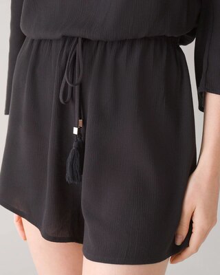 Convertible-Shoulder Romper Swim Cover-Up