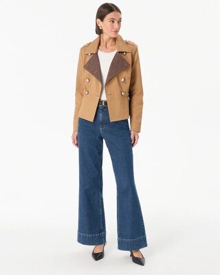 Tweed Detail Trench Jacket click to view larger image.