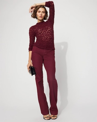 Textured Lace Mockneck Top click to view larger image.