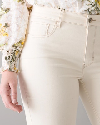 Curvy-Fit High-Rise Natural Boot Cut Cropped Jeans click to view larger image.