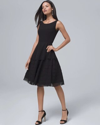 Black Tiered Fit-and-Flare Dress
