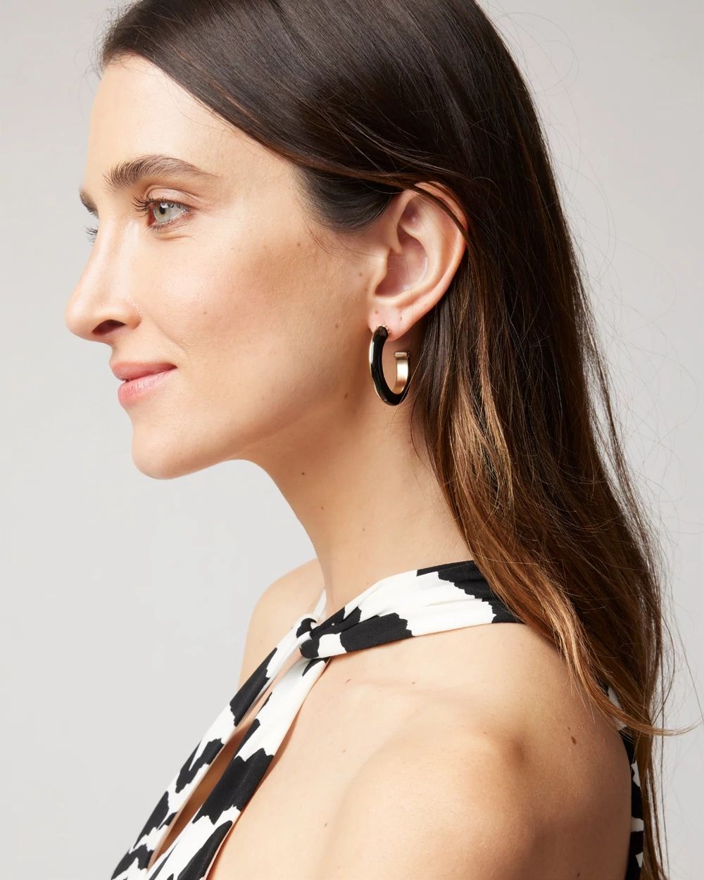 Black + White Hoop Earrings