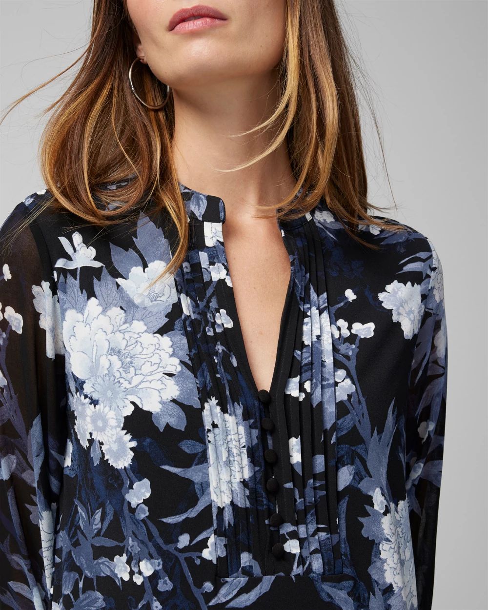 Matte Jersey Woven Long Sleeve Tunic
