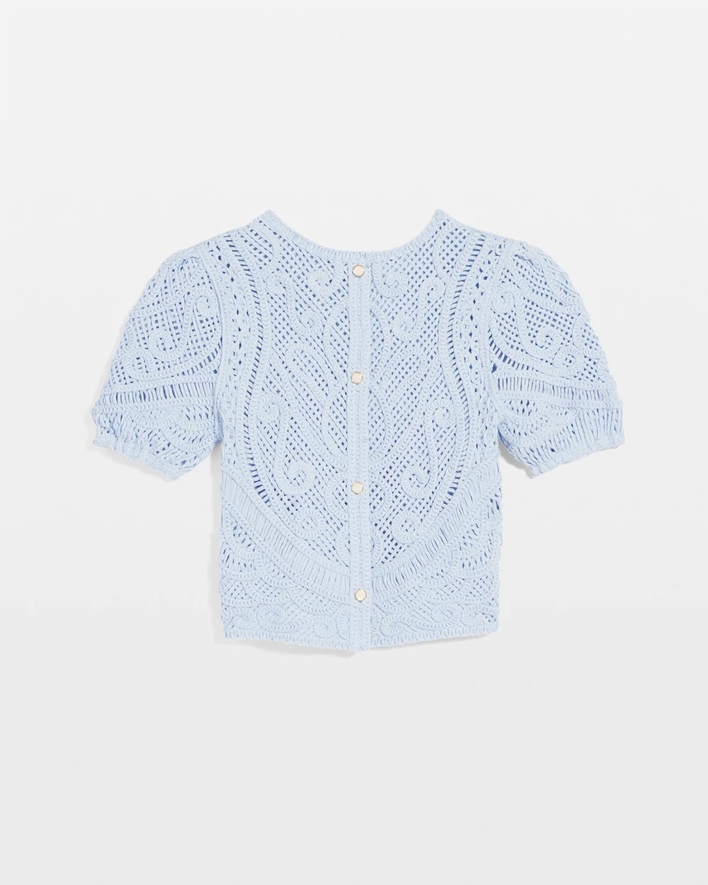 Puff Sleeve Crochet Sweater