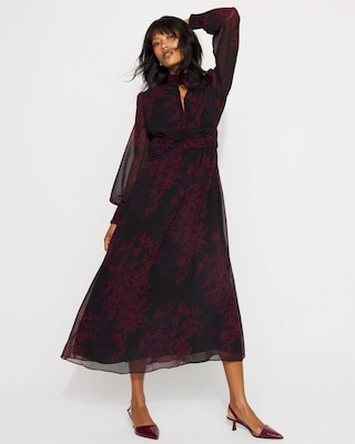 Floral Chiffon Maxi Dress