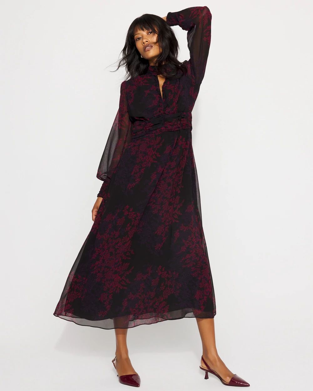 Floral Chiffon Maxi Dress