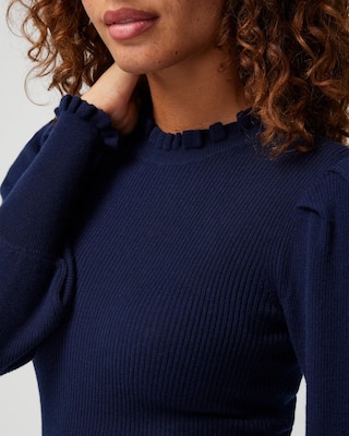 Cashmere Blend Blouson Sleeve Pull Over click to view larger image.