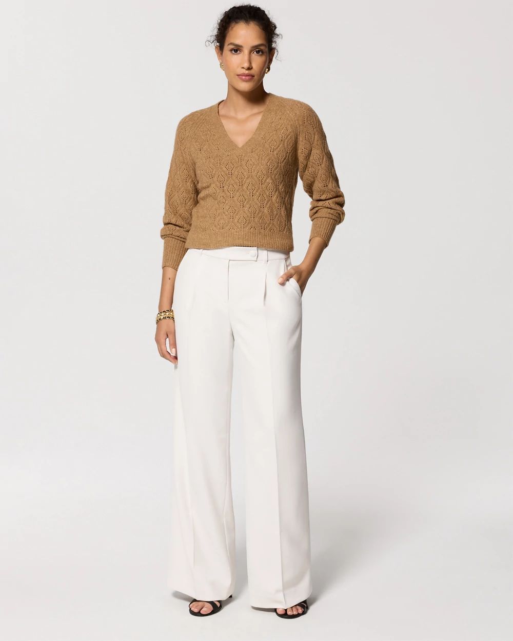 Petite Crepe Wide Leg Pant
