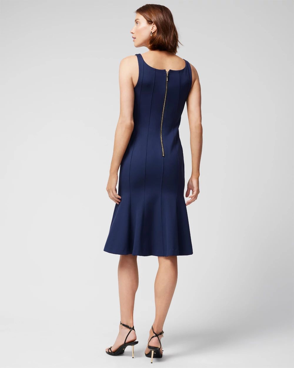 Sleeveless Seamed Mermaid Midi Dress