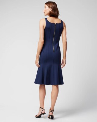 Sleeveless Seamed Mermaid Midi Dress