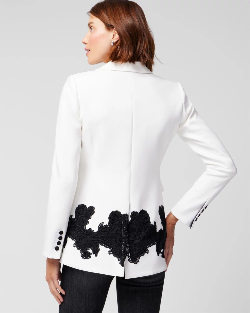 Petite Fashion Blazer With Lace
