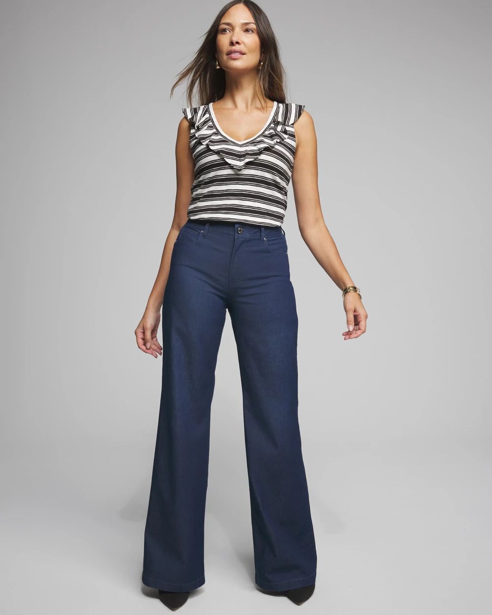 Outlet WHBM High Rise Wide Leg Jeans