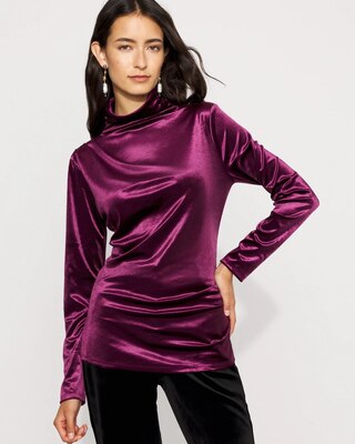 WHBM FORME™ Long Sleeve Velvet Top