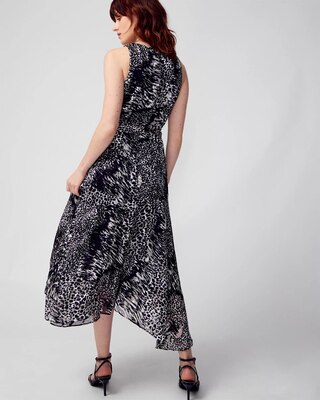 Animal-Print Burnout Midi Dress