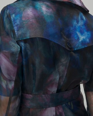 Printed Organza Trench Coat