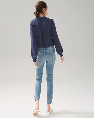 High-Rise Sculpt Skinny Lace Hem Crops