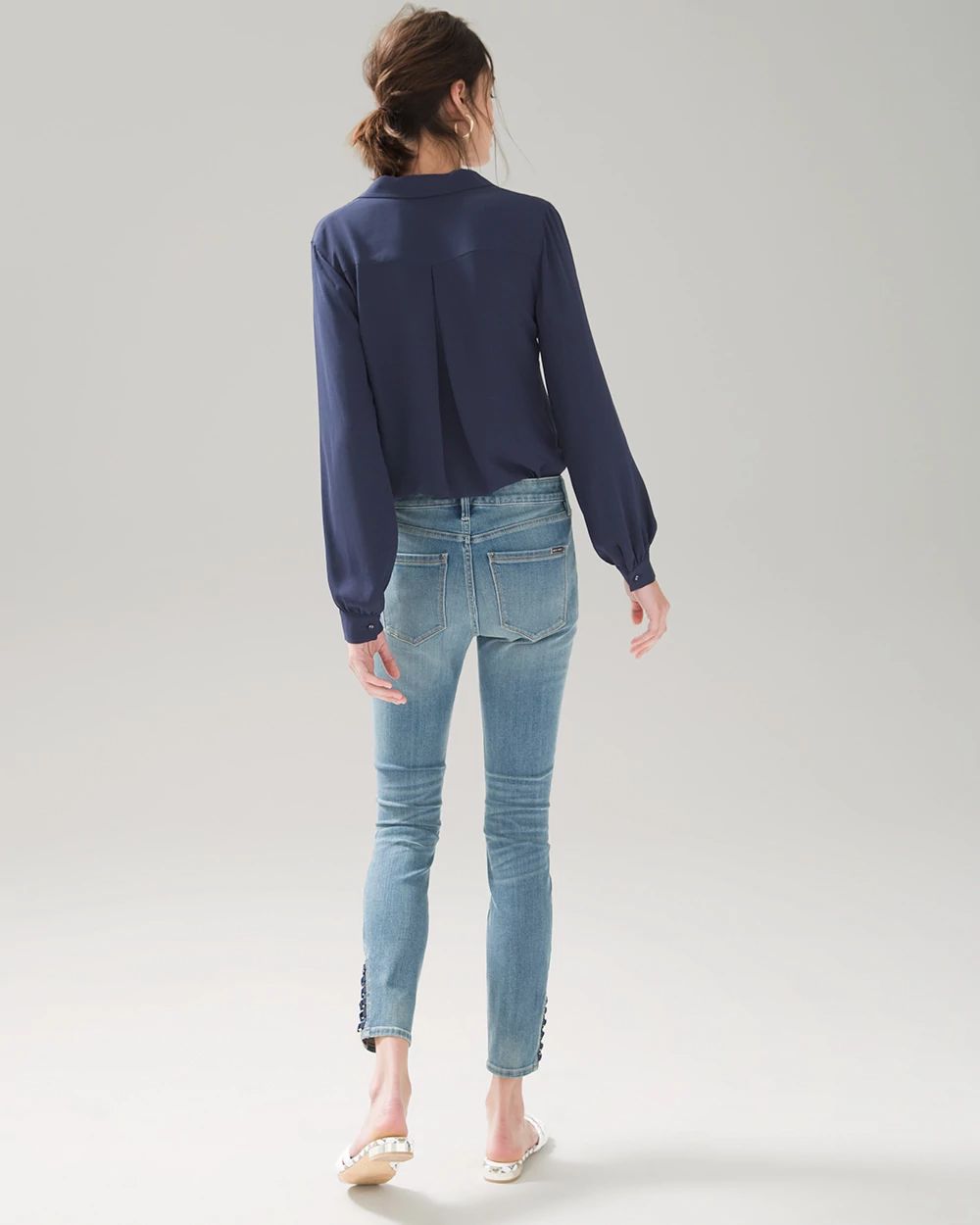 High-Rise Sculpt Skinny Lace Hem Crops