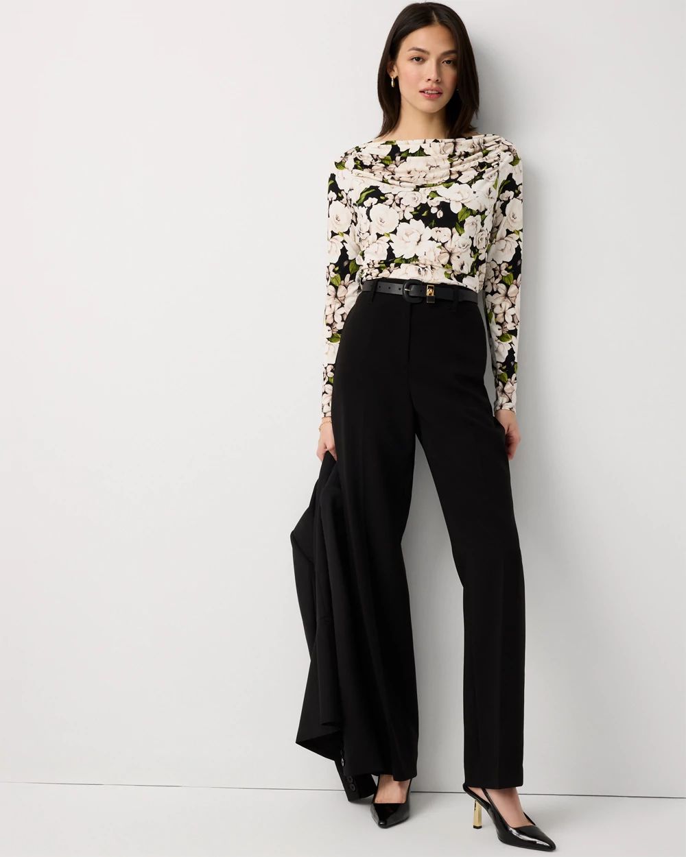 Cowl Neck Long Sleeve Top click to view larger image.