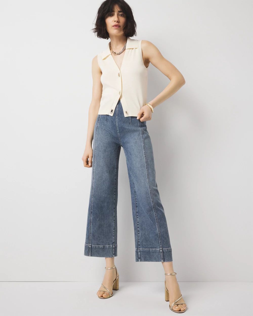 Petite Extra High-Rise Wide Leg Cropped Jean