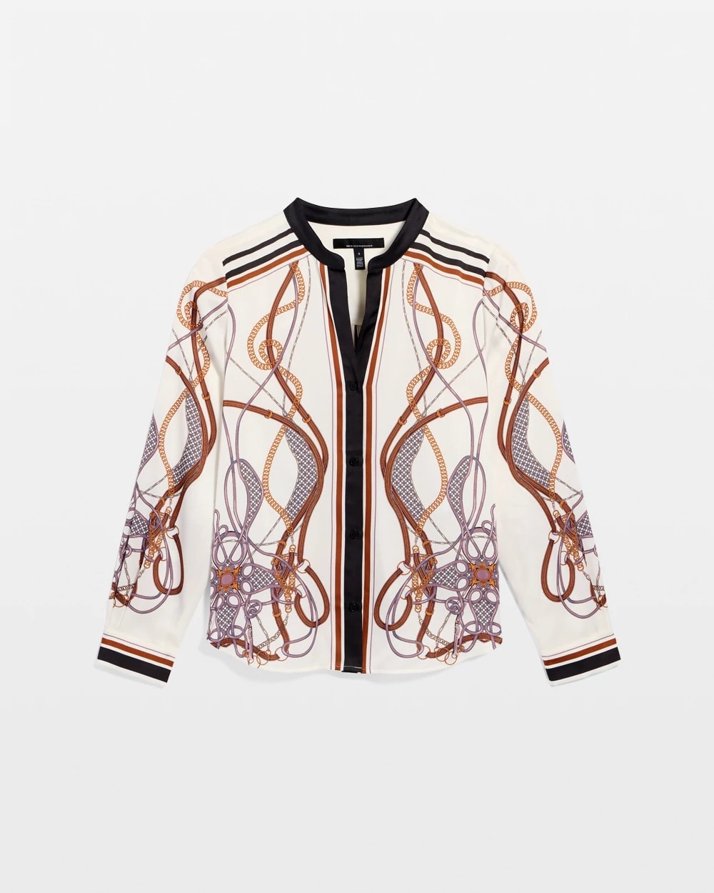 Stand Collar Satin Shirt