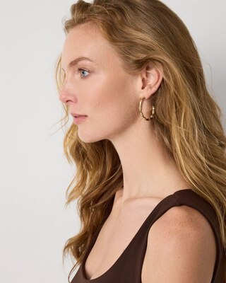 Textured Bamboo Hoop Earrings