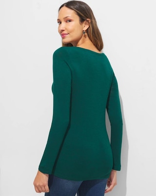 Outlet WHBM Long-Sleeve Scoop-Neck Tee