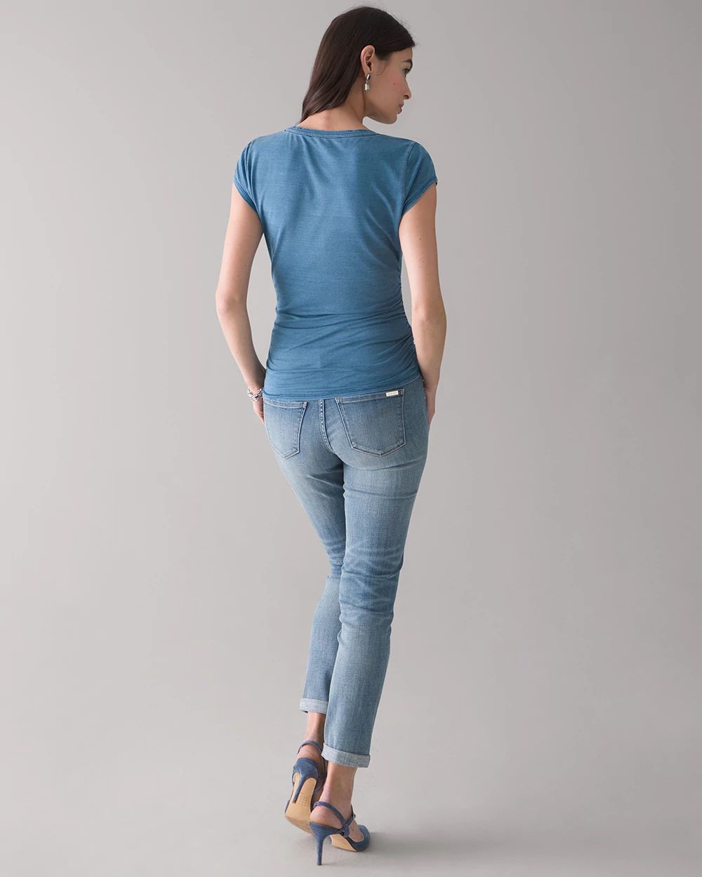 Ruched Cap Sleeve Tee click to view larger image.