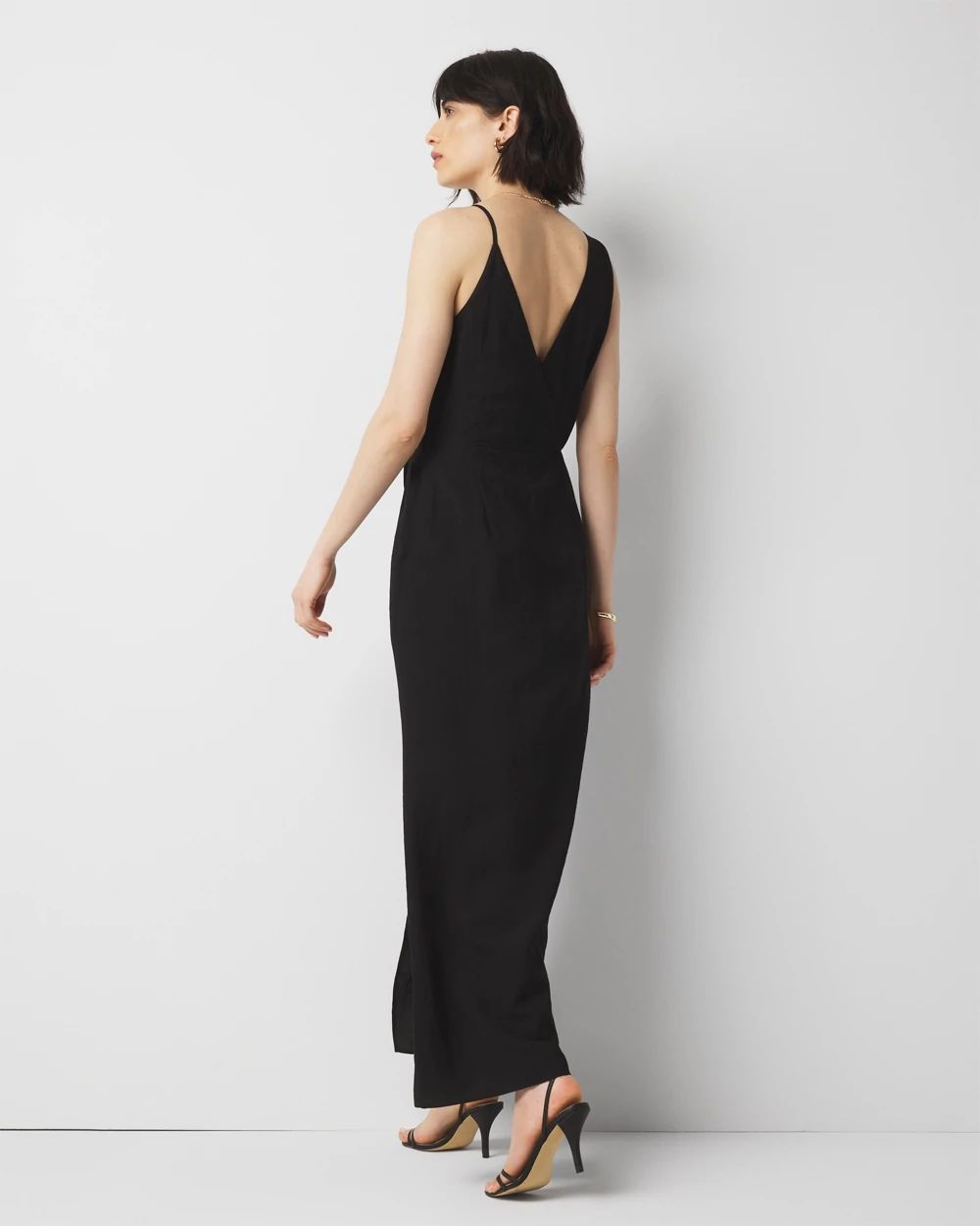Petite Asymmetric Floral Maxi Dress
