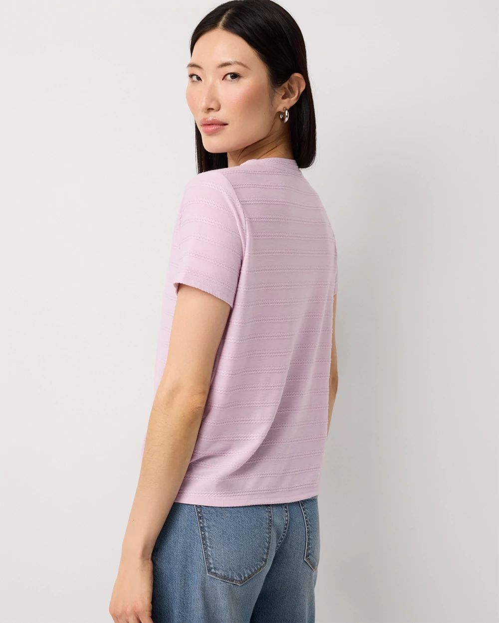Jacquard Side Button Tee