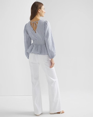 Petite 3/4 Sleeve Cinched Blouson Top click to view larger image.