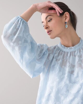 Ruffle Collar Floral Blouse
