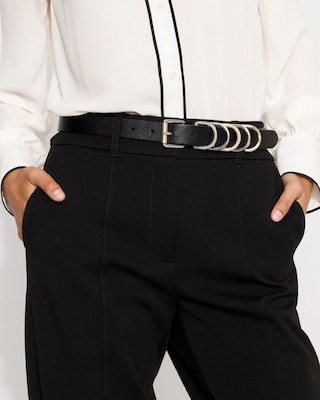 Textured Mixed Metal Skinny Belt click to view larger image.