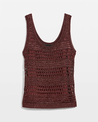 Metallic Scoop Neck Sweater Tank click to view larger image.