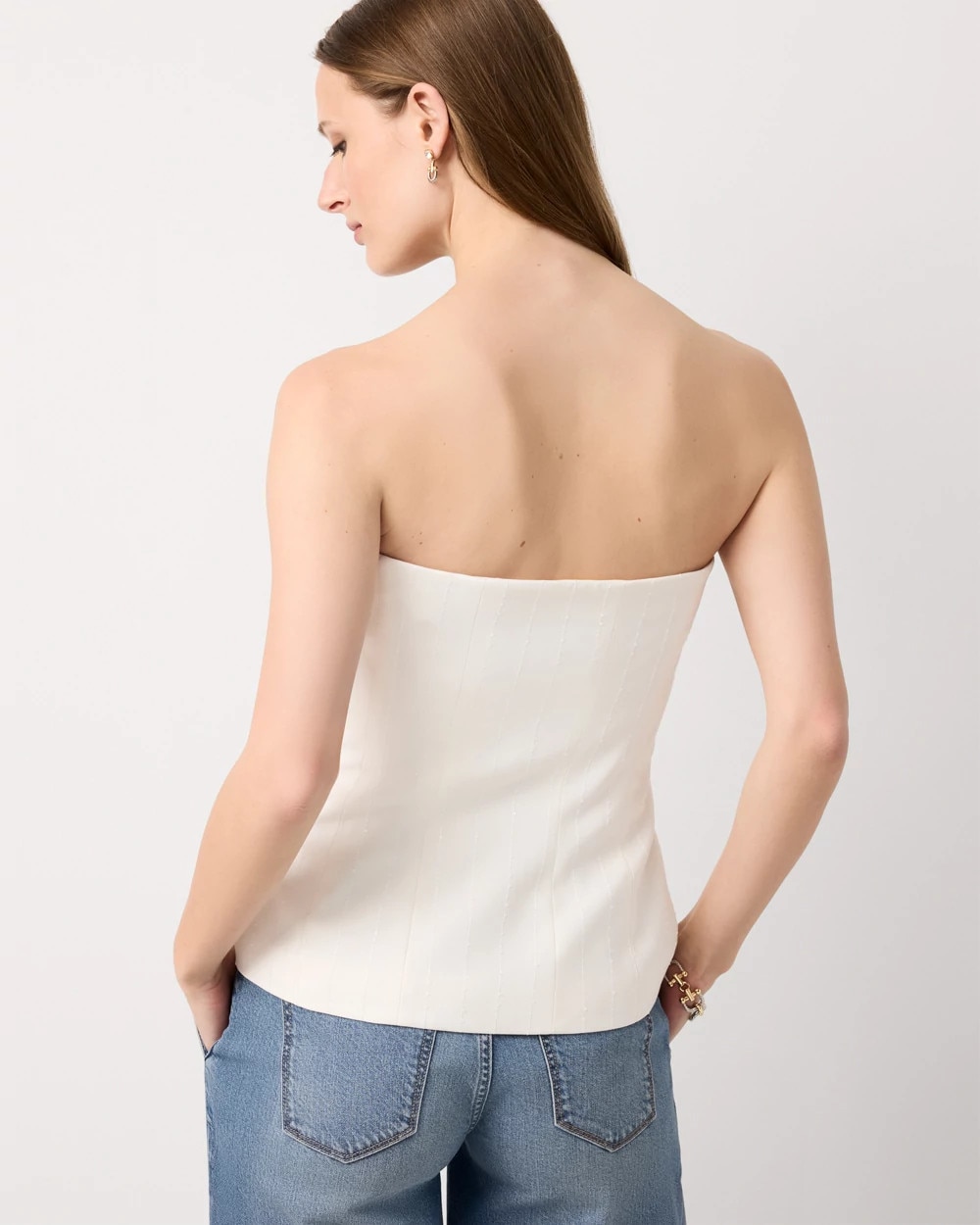 Petite Sequin Pinstripe Bustier