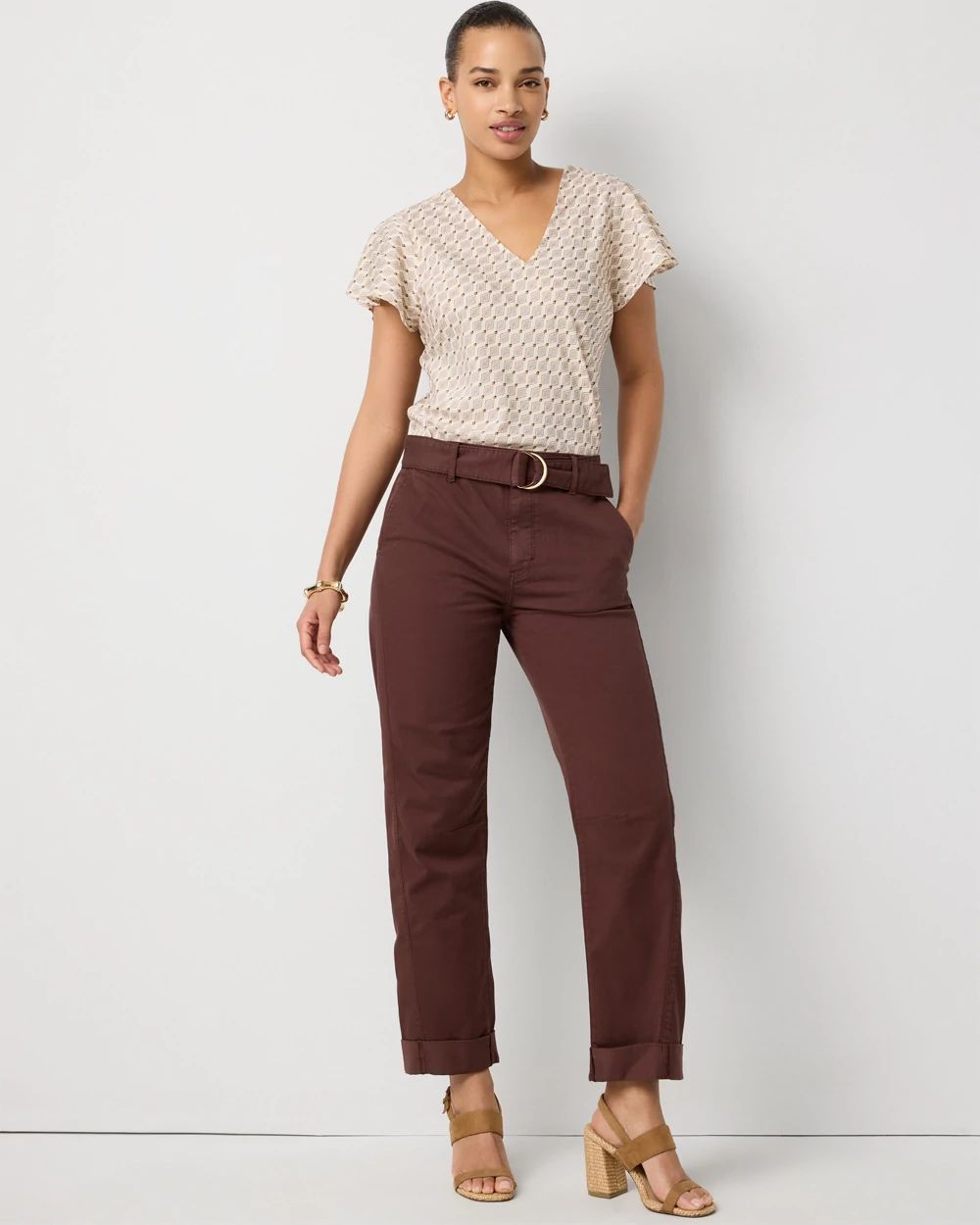 Petite Pret High Rise Straight Ankle Pant