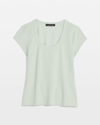 WHBMFORME™ Ribbed Stretch Scoop Neck Tee click to view larger image.
