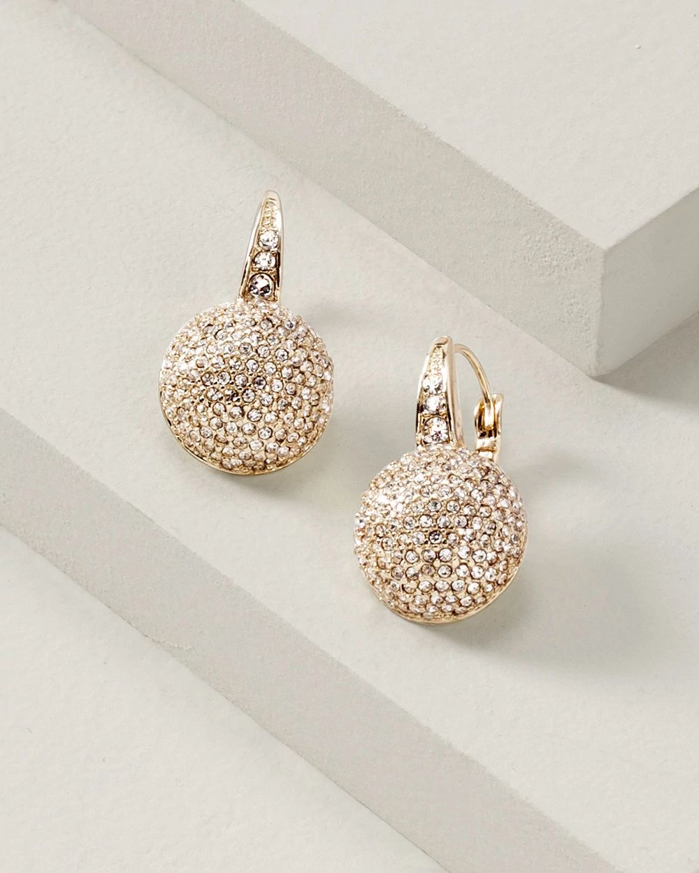 Gold Crystal Drop Earrings click to view larger image.