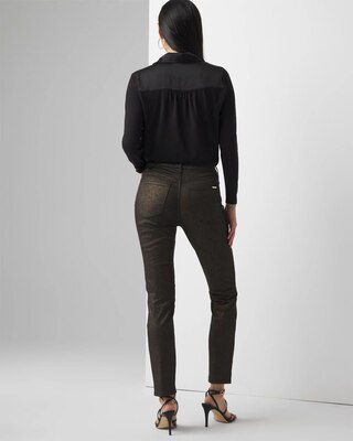 High-Rise Foiled Slim Jeans click to view larger image.