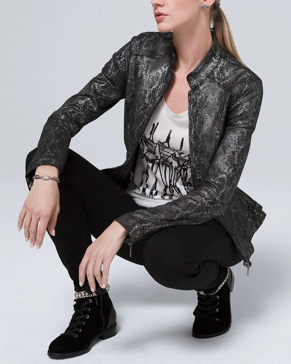 35th Anniversary Embroidered Mid-Rise Skinny Jeans
