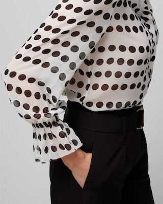 Long Sleeve Tie Neck Blouse