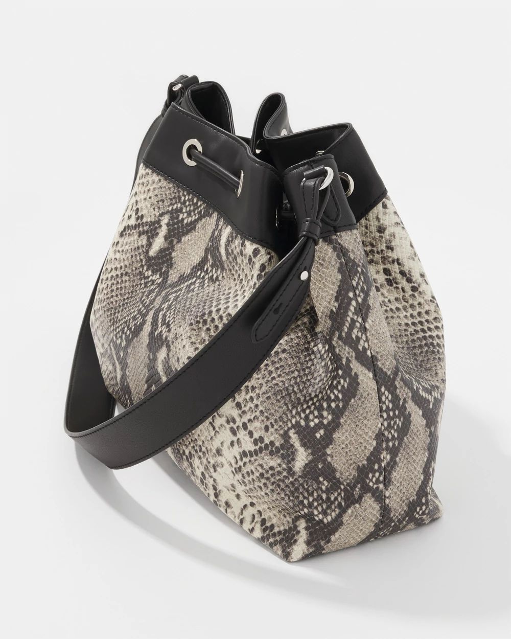 Python Drawstring Bucket Bag click to view larger image.