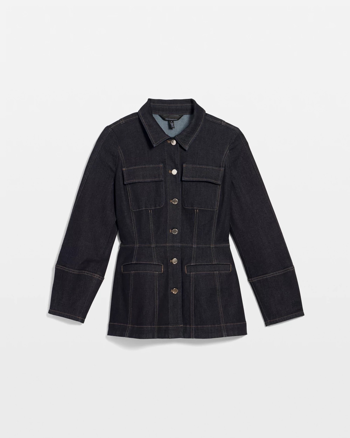 White House Black Market Denim Utility Jacket In Blue