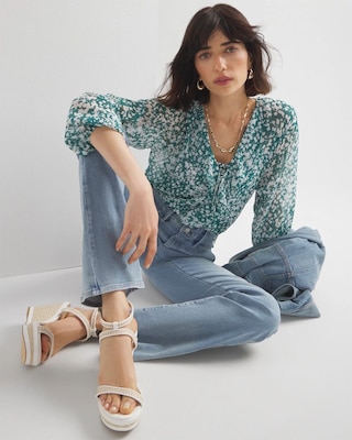 High-Rise Everyday Soft Patch Pocket Bootcut Jeans click to view larger image.