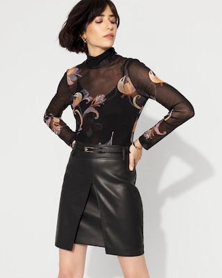 Tailored Faux Leather Skirt