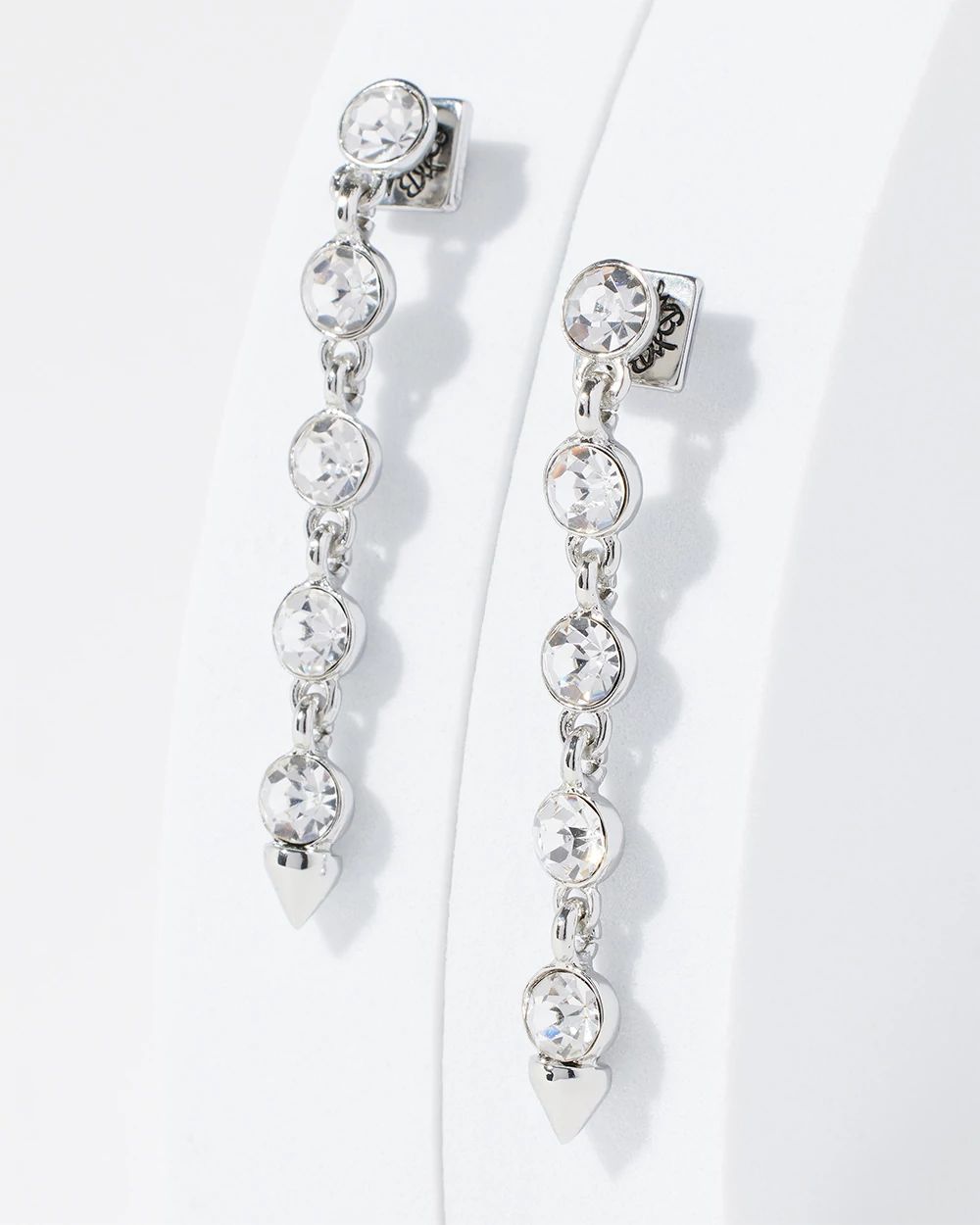 Silver Spike Stud Linear Earring