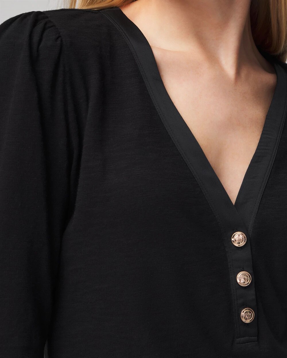 3/4 Sleeve Henley Tee