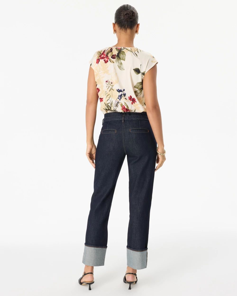 Cuffed High-Rise Straight Ankle Jean click to view larger image.