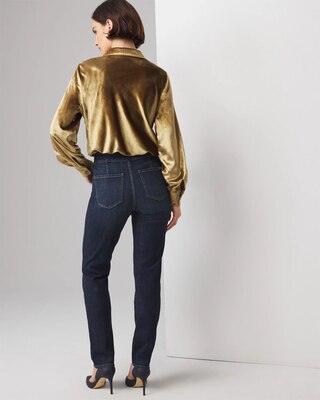 High-Rise Horsebit Slim Jeans click to view larger image.