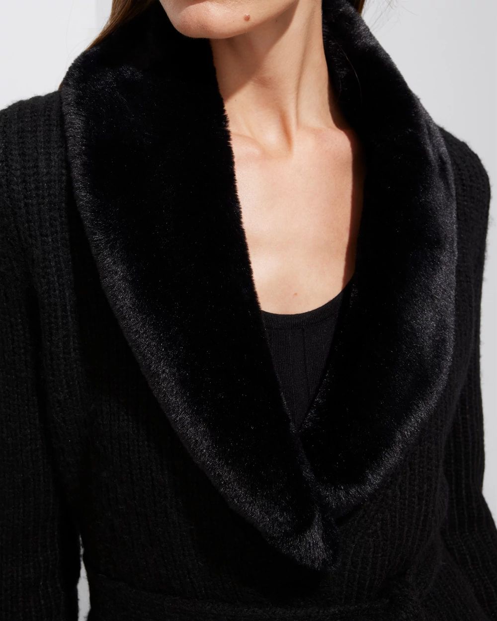 Outlet WHBM Faux Fur Sweater Coat